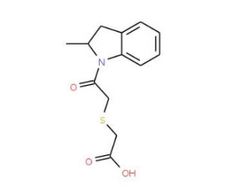 {[2-(2-Methyl-2,3-dihydro-1H-indol-1-yl)-2-oxoethyl]thio}acetic acid - chemical structure image