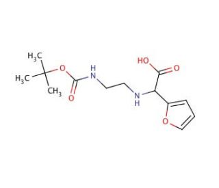 2-(2-N-Boc-aminoethylamino)-2-(2-furanyl)acetic acid (CAS 871125-85-8) - chemical structure image