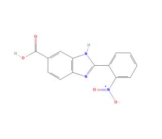 2-(2-Nitrophenyl)-1H-benzimidazole-5-carboxylic acid (CAS 190121-93-8) - chemical structure image