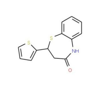 2-(2-Thienyl)-2,3-dihydro-1,5-benzothiazepin-4(5H)-one (CAS 5871-68-1) - chemical structure image
