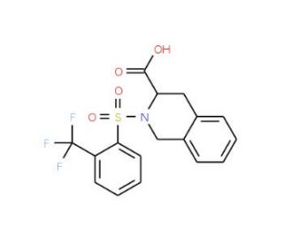 2-(2-Trifluoromethyl-benzenesulfonyl)-1,2,3,4-tetrahydro-isoquinoline-3-carboxylic acid - chemical structure image