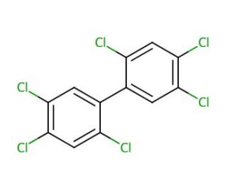 2,2&prime;,4,4&prime;,5,5&prime;-Hexachlorobiphenyl (IUPAC No. 153) (CAS 35065-27-1) - chemical structure image