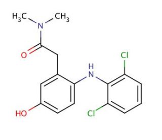 2-[(2&prime;,6&prime;-Dichlorophenyl)amino]-5-hydroxyphenyl-N,N-dimethylacetamide (CAS 698357-97-0) - chemical structure image