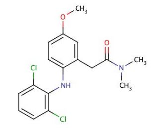2-[(2&prime;,6&prime;-Dichlorophenyl)amino]-5-methoxyphenyl-N,N-dimethylacetamide (CAS 698357-92-5) - chemical structure image