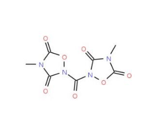 2,2&prime;-Carbonylbis(3,5-dioxo-4-methyl-1,2,4-oxadiazolidine) (CAS 115491-90-2) - chemical structure image