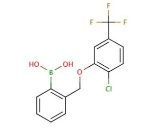 2-((2&prime;-Chloro-5&prime;-(trifluoromethyl)phenoxy)methyl)phenylboronic acid (CAS 849062-11-9) - chemical structure image