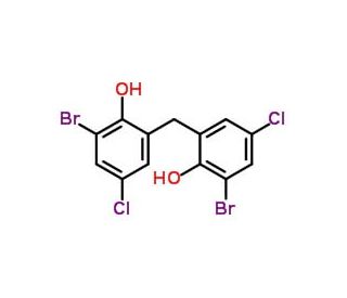 2,2&prime;-Methylenebis(6-bromo-4-chlorophenol) - chemical structure image