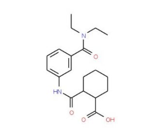 2-({3-[(Diethylamino)carbonyl]anilino}carbonyl)-cyclohexanecarboxylic acid - chemical structure image