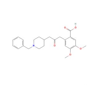 2-(3-(1-Benzylpiperidin-4-yl)-2-oxopropyl)-4,5-dimethoxybenzoic Acid(Donepezil Impurity) (CAS 197010-25-6) - chemical structu