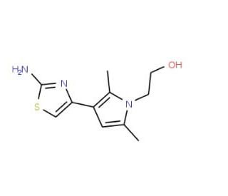 2-[3-(2-Amino-thiazol-4-yl)-2,5-dimethyl-pyrrol-1-yl]-ethanol - chemical structure image
