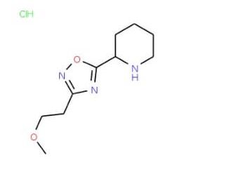 2-[3-(2-Methoxyethyl)-1,2,4-oxadiazol-5-yl]-piperidine hydrochloride - chemical structure image
