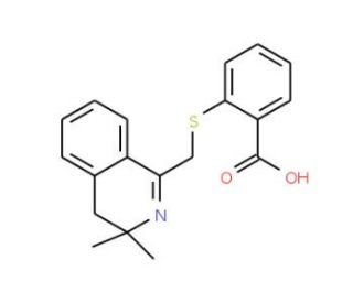 2-(3,3-Dimethyl-3,4-dihydro-isoquinolin-1-yl-methylsulfanyl)-benzoic acid - chemical structure image