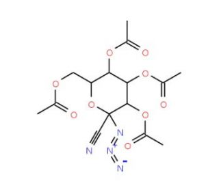 2,3,4,6-Tetra-O-acetyl-1-azido-1-deoxy-&alpha;-D-galactopyranosyl cyanide (CAS 168567-90-6) - chemical structure image
