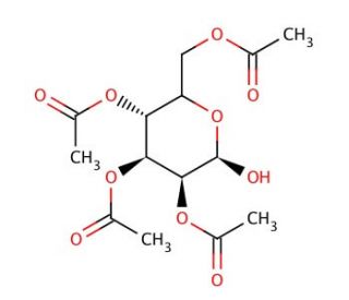 2,3,4,6-Tetra-O-acetyl-D-glucopyranose (CAS 10343-06-3) - chemical structure image