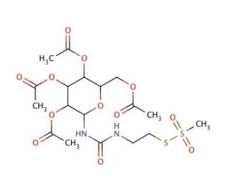 2,3,4,6-Tetra-O-acetyl-N-(&beta;-D-galactopyranosyl)-N&prime;-[(2-methanethiosulfonyl)ethyl]urea - chemical structure image