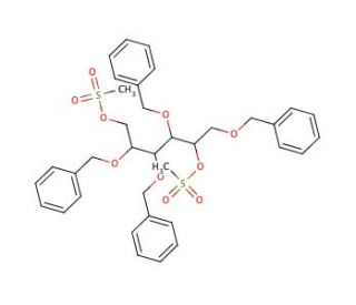 2,3,4,6-Tetra-O-benzyl-1,5-di-O-methanesulfonyl-D-glucitol - chemical structure image