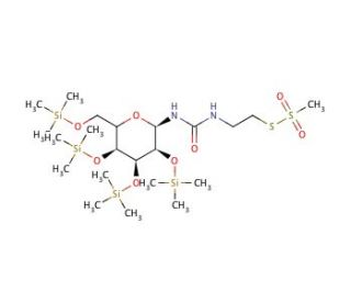 2,3,4,6-Tetra-O-trimethylsilyl-N-(&beta;-D-galactopyranosyl)-N&prime;-[(2-methanethiosulfonyl)ethyl]urea - chemical structure image