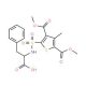 2-({[3,5-bis(methoxycarbonyl)-4-methylthien-2-yl]sulfonyl}amino)-3-phenylpropanoic acid - chemical structure image