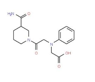 [{2-[3-(Aminocarbonyl)piperidin-1-yl]-2-oxoethyl}(phenyl)amino]acetic acid - chemical structure image
