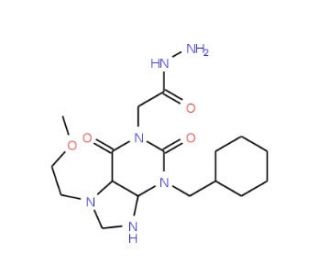 2-[3-benzyl-7-(2-methoxyethyl)-2,6-dioxo-2,3,6,7-tetrahydro-1H-purin-1-yl]acetohydrazide - chemical structure image