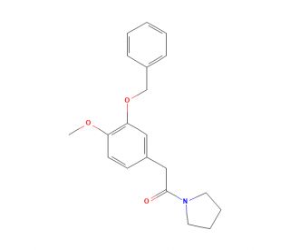 2-[3-(Benzyloxy)phenyl-4-methoxy-]-1-(1-pyrrolidinyl)ethanone (CAS 1206614-03-0) - chemical structure image