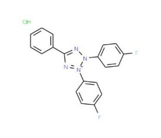 2,3-Bis(4-fluorophenyl)-5-phenyltetrazolium chloride (CAS 135788-09-9) - chemical structure image