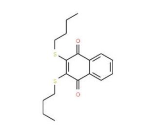 2,3-Bis(n-butylthio)-1,4-naphthalenedione (CAS 671189-54-1) - chemical structure image