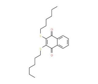 2,3-Bis(n-hexylthio)-1,4-naphthalenedione - chemical structure image