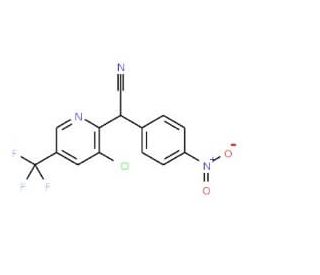 2-[3-Chloro-5-(trifluoromethyl)-2-pyridinyl]-2-(4-nitrophenyl)acetonitrile (CAS 213994-29-7) - chemical structure image