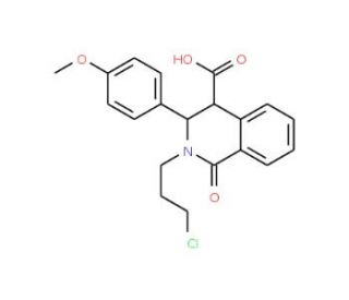 2-(3-Chloropropyl)-3-(4-methoxyphenyl)-1-oxo-1,2,3,4-tetrahydro-4-isoquinolinecarboxylic acid - chemical structure image