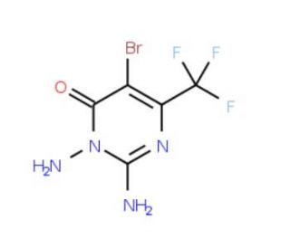 2,3-Diamino-5-bromo-6-(trifluoromethyl)-4(3H)-pyrimidinone (CAS 95095-46-8) - chemical structure image