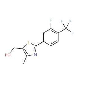 {2-[3-Fluoro-4-(trifluoromethyl)phenyl]-4-methyl-1,3-thiazol-5-yl}methanol - chemical structure image