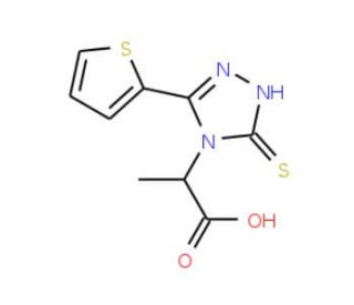 2-(3-mercapto-5-thien-2-yl-4H-1,2,4-triazol-4-yl)propanoic acid - chemical structure image