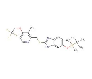 2-[[[3-Methyl-4-(2,2,2-trifluoroethoxy)-2-pyridyl]methyl]thio]-5-(TBDMS-oxy)-1H-benzimidazole - chemical structure image