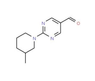 2-(3-Methyl-piperidin-1-yl)-pyrimidine-5-carbaldehyde - chemical structure image