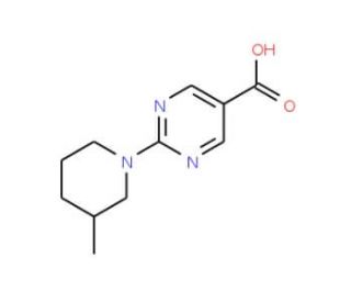 2-(3-Methyl-piperidin-1-yl)-pyrimidine-5-carboxylic acid - chemical structure image