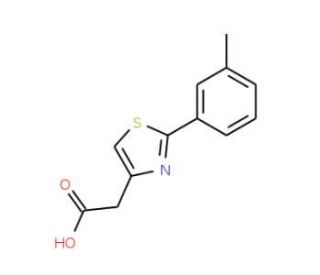 [2-(3-methylphenyl)-1,3-thiazol-4-yl]acetic acid (CAS 16441-29-5) - chemical structure image
