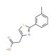 [2-(3-methylphenyl)-1,3-thiazol-4-yl]acetic acid (CAS 16441-29-5) - chemical structure image