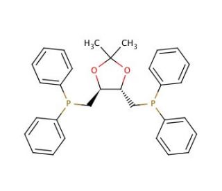 (&plus;)-2,3-O-Isopropylidene-2,3-dihydroxy-1,4-bis(diphenylphosphino)butane (CAS 37002-48-5) - chemical structure image