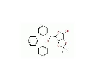 2,3-O-Isopropylidene-5-O-trityl-D-ribofuranose (CAS 55726-19-7) - chemical structure image