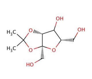 2,3-O-Isopropylidene-&alpha;-L-sorbofuranose (CAS 17682-71-2) - chemical structure image