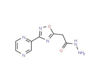 2-(3-Pyrazin-2-yl-1,2,4-oxadiazol-5-yl)ethanohydrazide (CAS 175203-77-7) - chemical structure image