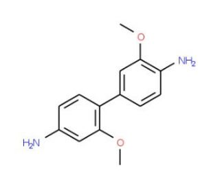 2,3&prime;-Dimethoxy-biphenyl-4,4&prime;-diamine - chemical structure image