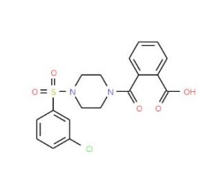 2-({4-[(3-chlorophenyl)sulfonyl]piperazin-1-yl}carbonyl)benzoic acid - chemical structure image