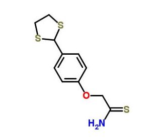 2-(4-(1,3-dithiolan-2-yl)phenoxy)ethanethioamide (CAS 175276-82-1) - chemical structure image
