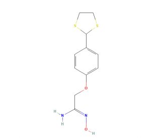 2-[4-(1,3-Dithiolan-2-yl)phenoxy]-N&prime;-hydroxyethanimidamide (CAS 262607-85-2) - chemical structure image