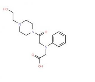 [{2-[4-(2-Hydroxyethyl)piperazin-1-yl]-2-oxoethyl}(phenyl)amino]acetic acid - chemical structure image