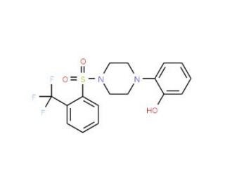 2-(4-{[2-(trifluoromethyl)phenyl]sulfonyl}piperazin-1-yl)phenol - chemical structure image