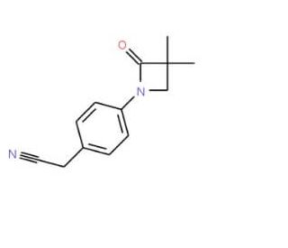 2-[4-(3,3-Dimethyl-2-oxo-1-azetanyl)phenyl]-acetonitrile - chemical structure image
