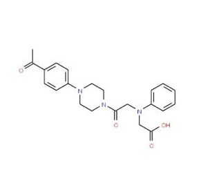[{2-[4-(4-Acetylphenyl)piperazin-1-yl]-2-oxoethyl}(phenyl)amino]acetic acid - chemical structure image